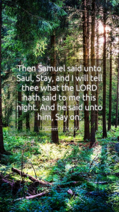 Picture 05 - 1 Samuel 15:16 KJV Mobile Phone Wallpaper - Then Samuel said unto Saul, Stay, and I will tell - Mobile Bible Verse Wallpaper