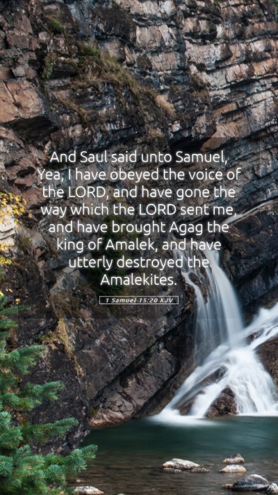 Picture 05 - 1 Samuel 15:20 KJV Mobile Phone Wallpaper - And Saul said unto Samuel, Yea, I have obeyed the - Mobile Bible Verse Wallpaper