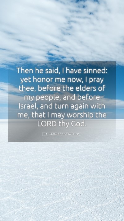 Picture 05 - 1 Samuel 15:30 KJV Mobile Phone Wallpaper - Then he said, I have sinned: yet honor me now, I - Mobile Bible Verse Wallpaper
