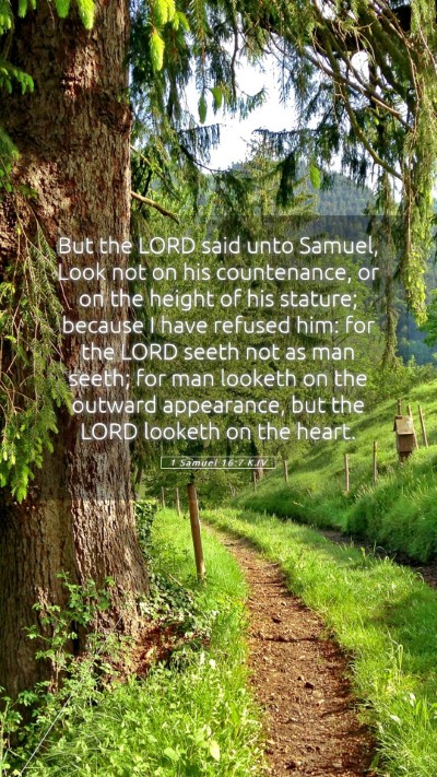 Picture 05 - 1 Samuel 16:7 KJV Mobile Phone Wallpaper - But the LORD said unto Samuel, Look not on his - Mobile Bible Verse Wallpaper