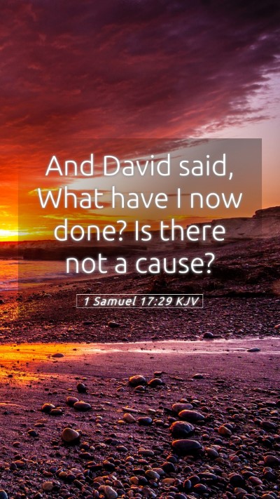 Picture 05 - 1 Samuel 17:29 KJV Mobile Phone Wallpaper - And David said, What have I now done? Is there - Mobile Bible Verse Wallpaper