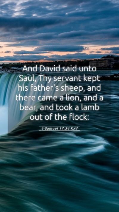 Picture 05 - 1 Samuel 17:34 KJV Mobile Phone Wallpaper - And David said unto Saul, Thy servant kept his - Mobile Bible Verse Wallpaper