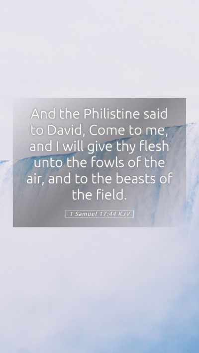 Picture 05 - 1 Samuel 17:44 KJV Mobile Phone Wallpaper - And the Philistine said to David, Come to me, and - Mobile Bible Verse Wallpaper
