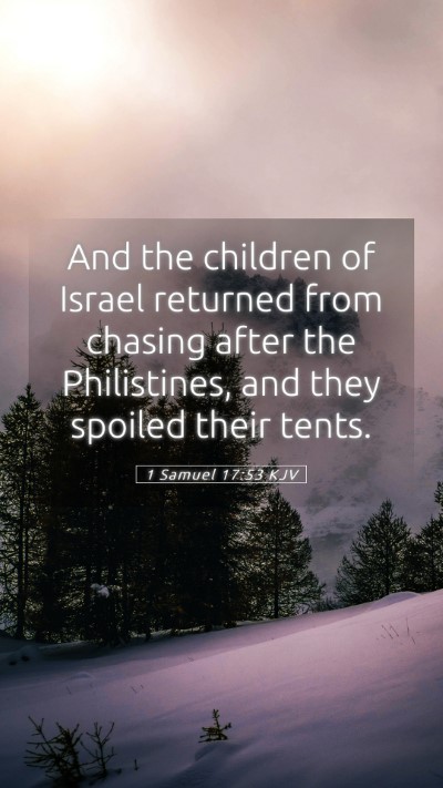 Picture 05 - 1 Samuel 17:53 KJV Mobile Phone Wallpaper - And the children of Israel returned from chasing - Mobile Bible Verse Wallpaper