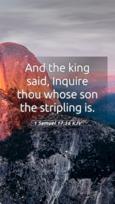 Picture 05 - 1 Samuel 17:56 KJV Mobile Phone Wallpaper - And the king said, Inquire thou whose son the - Mobile Bible Verse Wallpaper