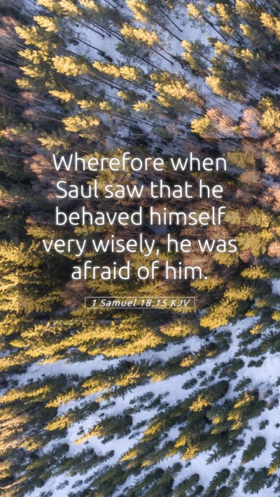 Picture 05 - 1 Samuel 18:15 KJV Mobile Phone Wallpaper - Wherefore when Saul saw that he behaved himself - Mobile Bible Verse Wallpaper