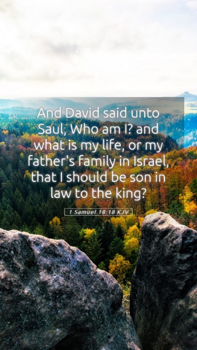 Picture 05 - 1 Samuel 18:18 KJV Mobile Phone Wallpaper - And David said unto Saul, Who am I? and what is - Mobile Bible Verse Wallpaper