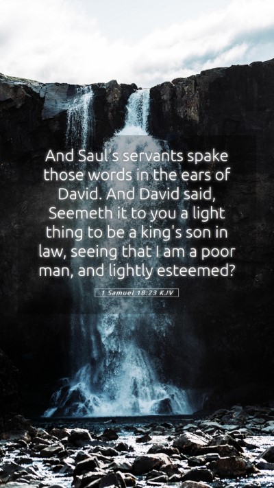 Picture 05 - 1 Samuel 18:23 KJV Mobile Phone Wallpaper - And Saul's servants spake those words in the ears - Mobile Bible Verse Wallpaper