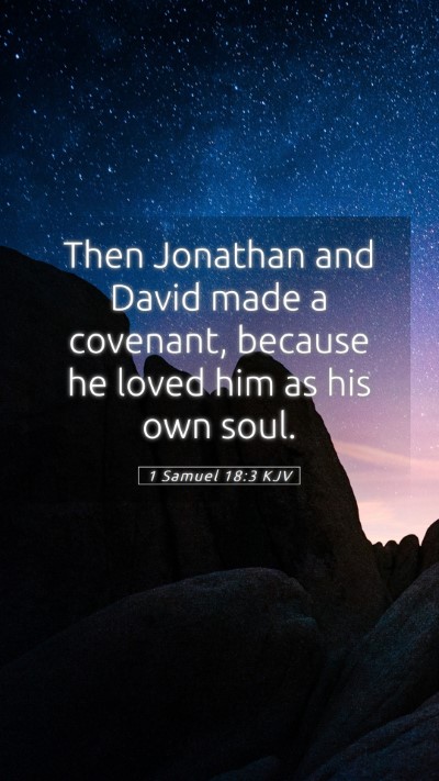 Picture 05 - 1 Samuel 18:3 KJV Mobile Phone Wallpaper - Then Jonathan and David made a covenant, because - Mobile Bible Verse Wallpaper