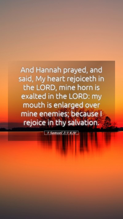 Picture 05 - 1 Samuel 2:1 KJV Mobile Phone Wallpaper - And Hannah prayed, and said, My heart rejoiceth - Mobile Bible Verse Wallpaper