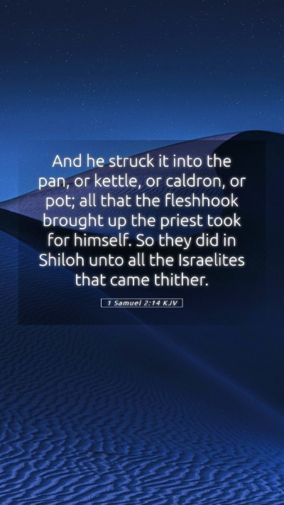 Picture 05 - 1 Samuel 2:14 KJV Mobile Phone Wallpaper - And he struck it into the pan, or kettle, or - Mobile Bible Verse Wallpaper