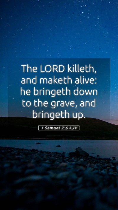 Picture 05 - 1 Samuel 2:6 KJV Mobile Phone Wallpaper - The LORD killeth, and maketh alive: he bringeth - Mobile Bible Verse Wallpaper