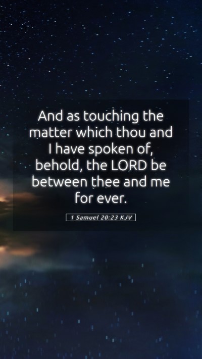 Picture 05 - 1 Samuel 20:23 KJV Mobile Phone Wallpaper - And as touching the matter which thou and I have - Mobile Bible Verse Wallpaper