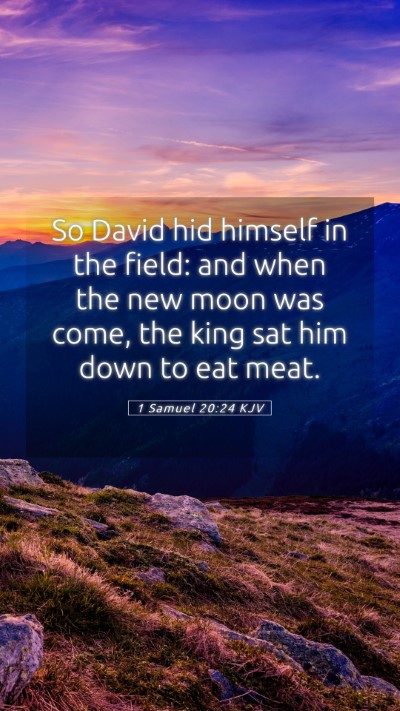 Picture 05 - 1 Samuel 20:24 KJV Mobile Phone Wallpaper - So David hid himself in the field: and when the - Mobile Bible Verse Wallpaper