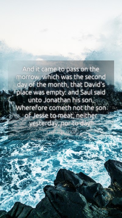 Picture 05 - 1 Samuel 20:27 KJV Mobile Phone Wallpaper - And it came to pass on the morrow, which was the - Mobile Bible Verse Wallpaper