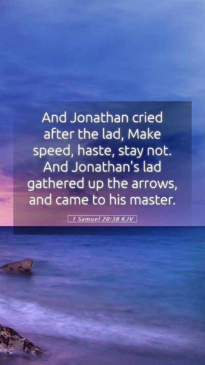 Picture 05 - 1 Samuel 20:38 KJV Mobile Phone Wallpaper - And Jonathan cried after the lad, Make speed, - Mobile Bible Verse Wallpaper