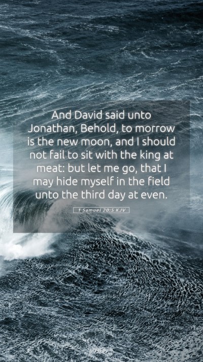 Picture 05 - 1 Samuel 20:5 KJV Mobile Phone Wallpaper - And David said unto Jonathan, Behold, to morrow - Mobile Bible Verse Wallpaper
