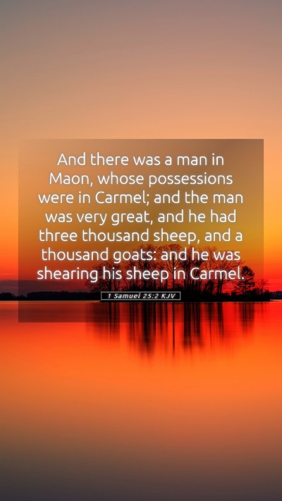 Picture 05 - 1 Samuel 25:2 KJV Mobile Phone Wallpaper - And there was a man in Maon, whose possessions - Mobile Bible Verse Wallpaper