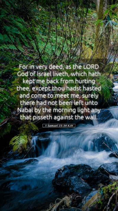 Picture 05 - 1 Samuel 25:34 KJV Mobile Phone Wallpaper - For in very deed, as the LORD God of Israel - Mobile Bible Verse Wallpaper