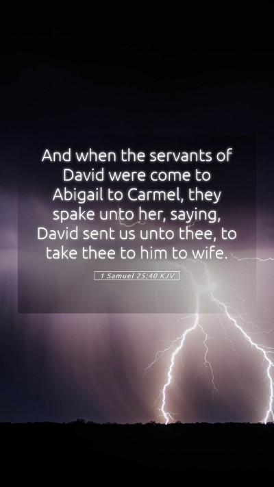 Picture 05 - 1 Samuel 25:40 KJV Mobile Phone Wallpaper - And when the servants of David were come to - Mobile Bible Verse Wallpaper