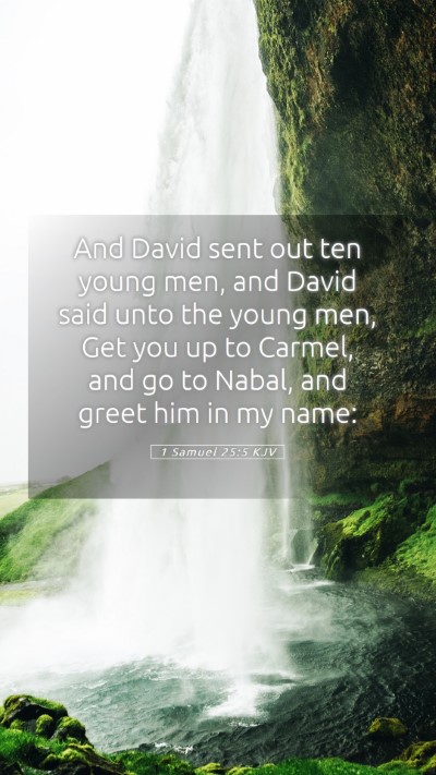 Picture 05 - 1 Samuel 25:5 KJV Mobile Phone Wallpaper - And David sent out ten young men, and David said - Mobile Bible Verse Wallpaper