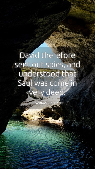 Picture 05 - 1 Samuel 26:4 KJV Mobile Phone Wallpaper - David therefore sent out spies, and understood - Mobile Bible Verse Wallpaper