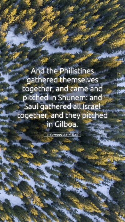 Picture 05 - 1 Samuel 28:4 KJV Mobile Phone Wallpaper - And the Philistines gathered themselves together, - Mobile Bible Verse Wallpaper