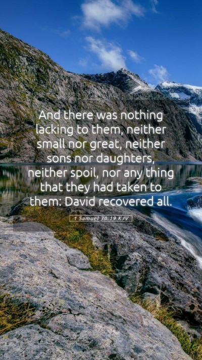 Picture 05 - 1 Samuel 30:19 KJV Mobile Phone Wallpaper - And there was nothing lacking to them, neither - Mobile Bible Verse Wallpaper