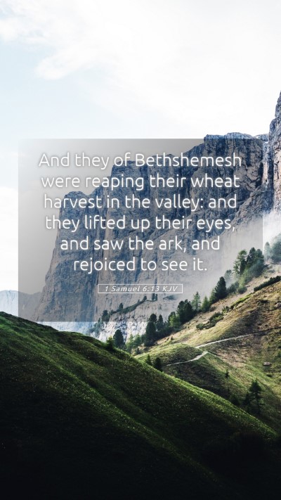 Picture 05 - 1 Samuel 6:13 KJV Mobile Phone Wallpaper - And they of Bethshemesh were reaping their wheat - Mobile Bible Verse Wallpaper