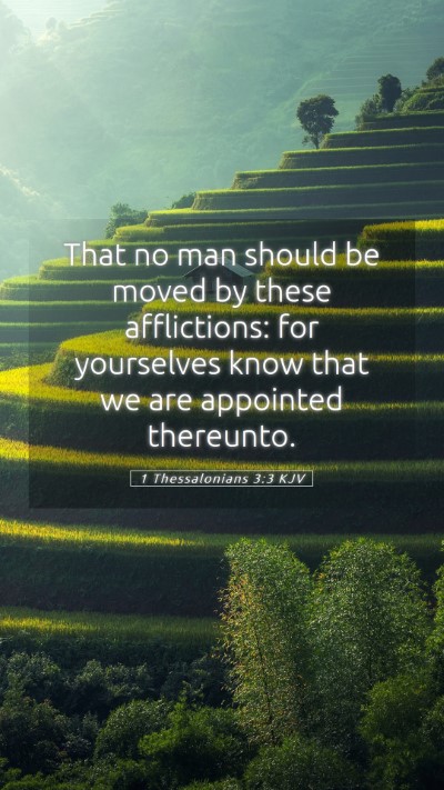 Picture 05 - 1 Thessalonians 3:3 KJV Mobile Phone Wallpaper - That no man should be moved by these afflictions: - Mobile Bible Verse Wallpaper