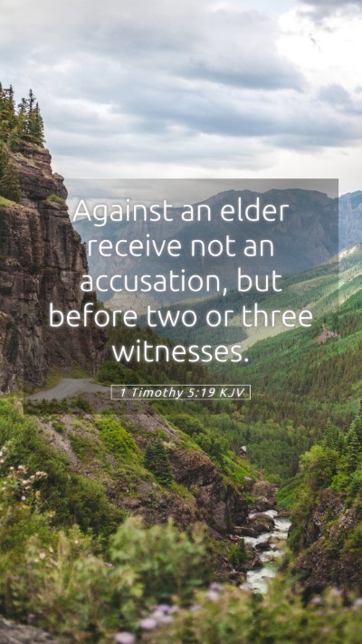 Picture 05 - 1 Timothy 5:19 KJV Mobile Phone Wallpaper - Against an elder receive not an accusation, but - Mobile Bible Verse Wallpaper