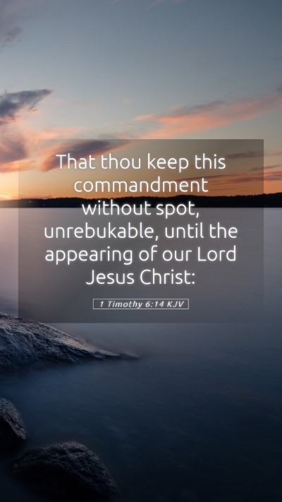 Picture 05 - 1 Timothy 6:14 KJV Mobile Phone Wallpaper - That thou keep this commandment without spot, - Mobile Bible Verse Wallpaper