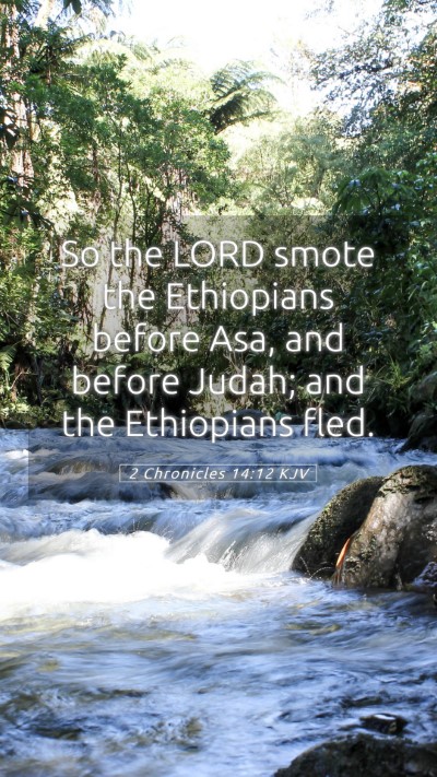 Picture 05 - 2 Chronicles 14:12 KJV Mobile Phone Wallpaper - So the LORD smote the Ethiopians before Asa, and - Mobile Bible Verse Wallpaper