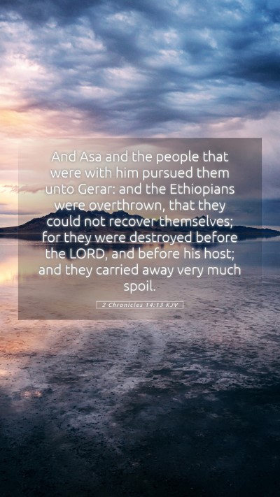 Picture 05 - 2 Chronicles 14:13 KJV Mobile Phone Wallpaper - And Asa and the people that were with him pursued - Mobile Bible Verse Wallpaper