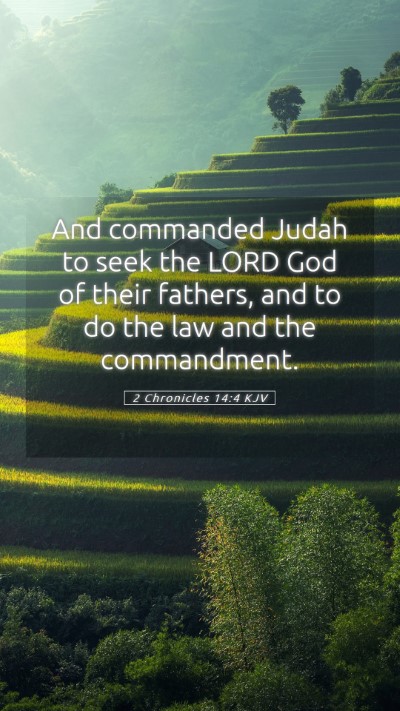 Picture 05 - 2 Chronicles 14:4 KJV Mobile Phone Wallpaper - And commanded Judah to seek the LORD God of their - Mobile Bible Verse Wallpaper