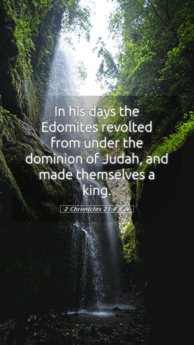 Picture 05 - 2 Chronicles 21:8 KJV Mobile Phone Wallpaper - In his days the Edomites revolted from under the - Mobile Bible Verse Wallpaper