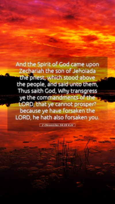 Picture 05 - 2 Chronicles 24:20 KJV Mobile Phone Wallpaper - And the Spirit of God came upon Zechariah the son - Mobile Bible Verse Wallpaper