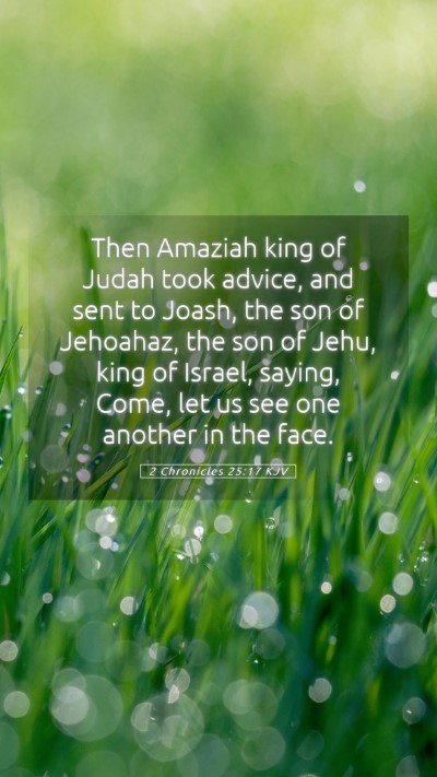 Picture 05 - 2 Chronicles 25:17 KJV Mobile Phone Wallpaper - Then Amaziah king of Judah took advice, and sent - Mobile Bible Verse Wallpaper