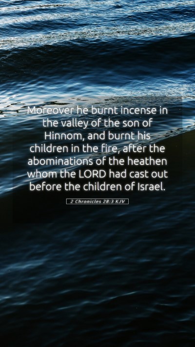 Picture 05 - 2 Chronicles 28:3 KJV Mobile Phone Wallpaper - Moreover he burnt incense in the valley of the - Mobile Bible Verse Wallpaper