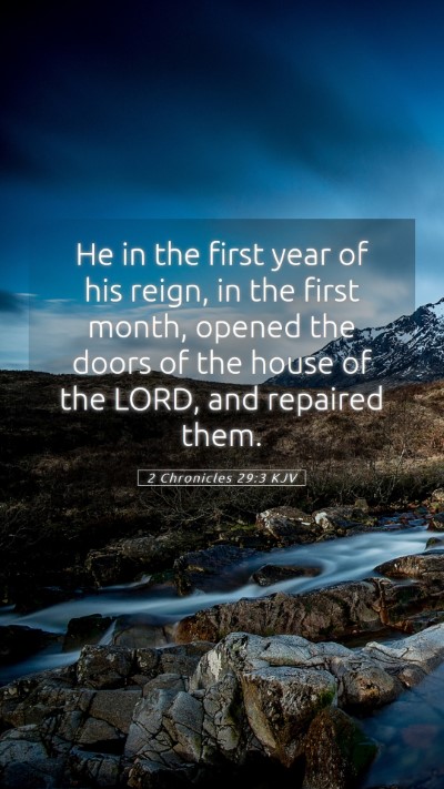 Picture 05 - 2 Chronicles 29:3 KJV Mobile Phone Wallpaper - He in the first year of his reign, in the first - Mobile Bible Verse Wallpaper