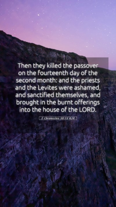 Picture 05 - 2 Chronicles 30:15 KJV Mobile Phone Wallpaper - Then they killed the passover on the fourteenth - Mobile Bible Verse Wallpaper
