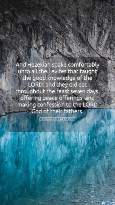 Picture 05 - 2 Chronicles 30:22 KJV Mobile Phone Wallpaper - And Hezekiah spake comfortably unto all the - Mobile Bible Verse Wallpaper