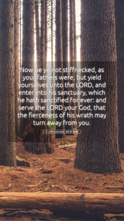 Picture 05 - 2 Chronicles 30:8 KJV Mobile Phone Wallpaper - Now be ye not stiffnecked, as your fathers were, - Mobile Bible Verse Wallpaper