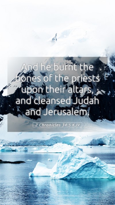 Picture 05 - 2 Chronicles 34:5 KJV Mobile Phone Wallpaper - And he burnt the bones of the priests upon their - Mobile Bible Verse Wallpaper