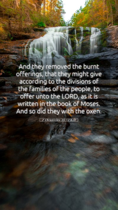 Picture 05 - 2 Chronicles 35:12 KJV Mobile Phone Wallpaper - And they removed the burnt offerings, that they - Mobile Bible Verse Wallpaper