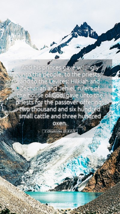 Picture 05 - 2 Chronicles 35:8 KJV Mobile Phone Wallpaper - And his princes gave willingly unto the people, - Mobile Bible Verse Wallpaper
