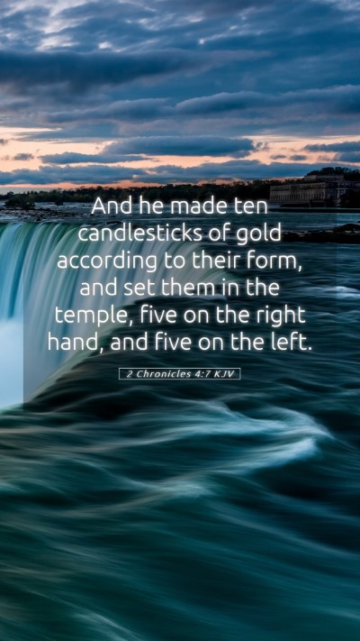 Picture 05 - 2 Chronicles 4:7 KJV Mobile Phone Wallpaper - And he made ten candlesticks of gold according to - Mobile Bible Verse Wallpaper