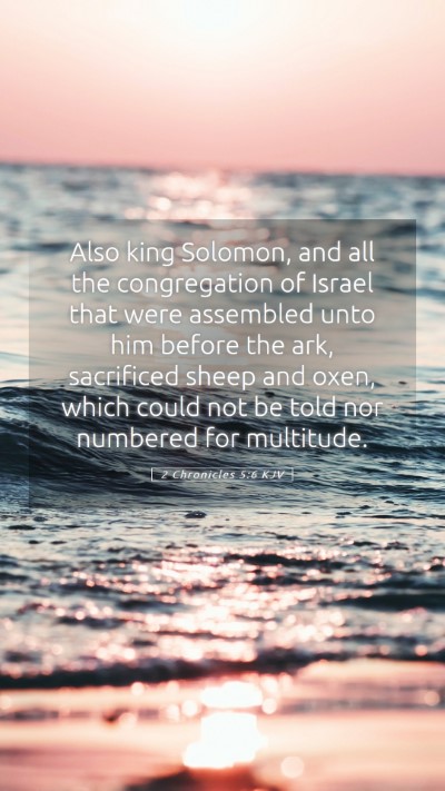 Picture 05 - 2 Chronicles 5:6 KJV Mobile Phone Wallpaper - Also king Solomon, and all the congregation of - Mobile Bible Verse Wallpaper