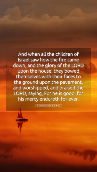 Picture 05 - 2 Chronicles 7:3 KJV Mobile Phone Wallpaper - And when all the children of Israel saw how the - Mobile Bible Verse Wallpaper