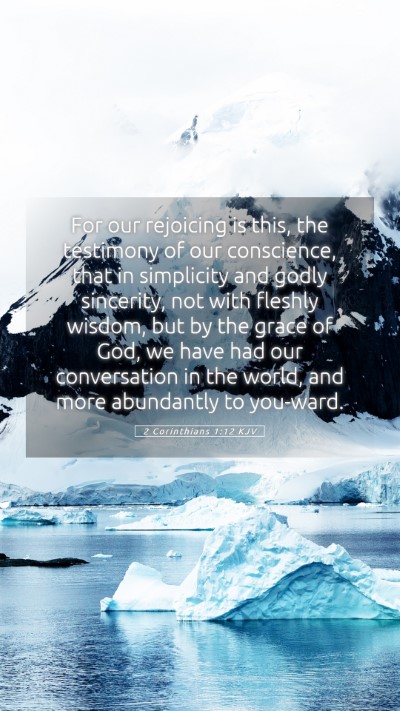 Picture 05 - 2 Corinthians 1:12 KJV Mobile Phone Wallpaper - For our rejoicing is this, the testimony of our - Mobile Bible Verse Wallpaper
